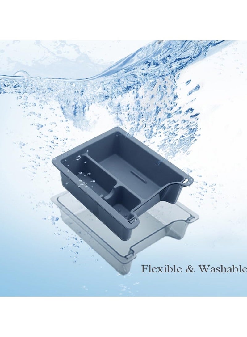 Loquat Light Transmission Design Center Console Organizer Tray for 2021-2023 Tesla Model Y Model 3, Washable Silicone Liner Refresh Console Model 3 Model Y Accessories, 3 Compartments(Gray Trim) - Image 4