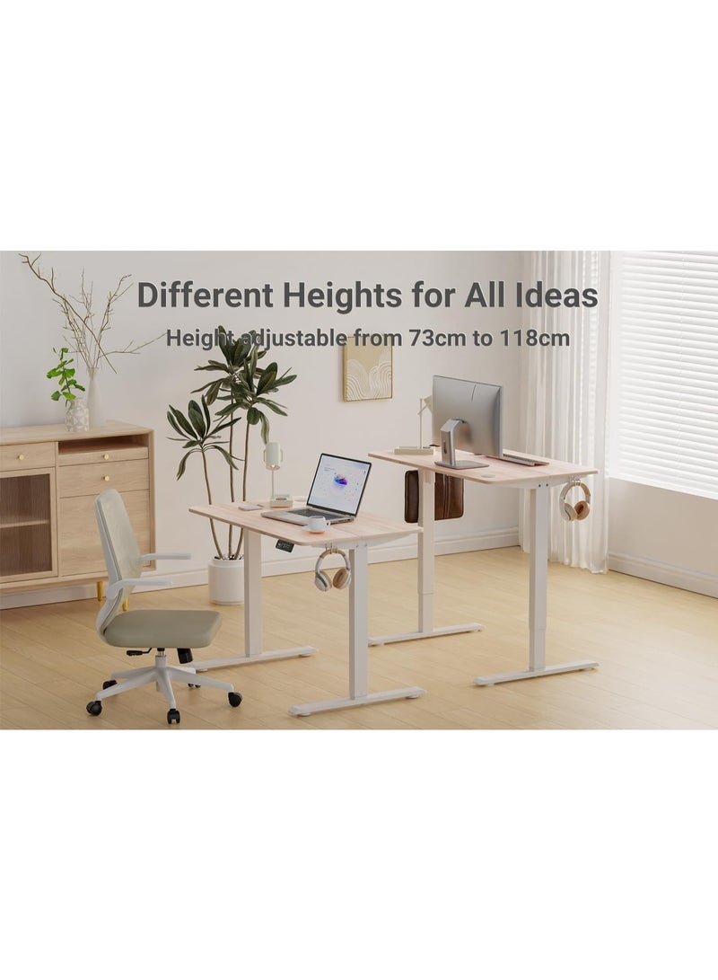 Anovara Anovara Desk 100cm Standing Desk Height Adjustable Desk Gaming Desk Office Desk Stand Up Computer Desk (Beige, 100cm)  - Image 3