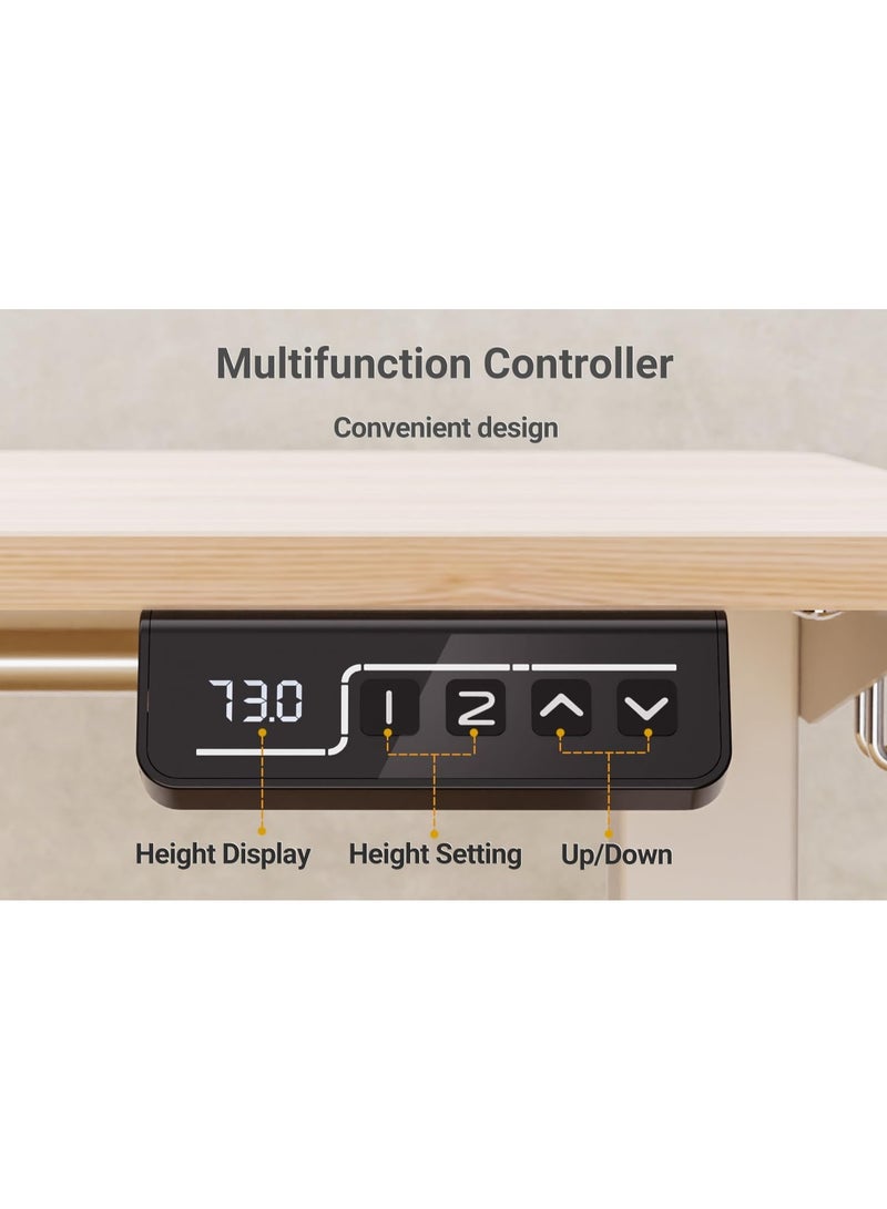 Anovara Anovara Desk 100cm Standing Desk Height Adjustable Desk Gaming Desk Office Desk Stand Up Computer Desk (Beige, 100cm)  - Image 5
