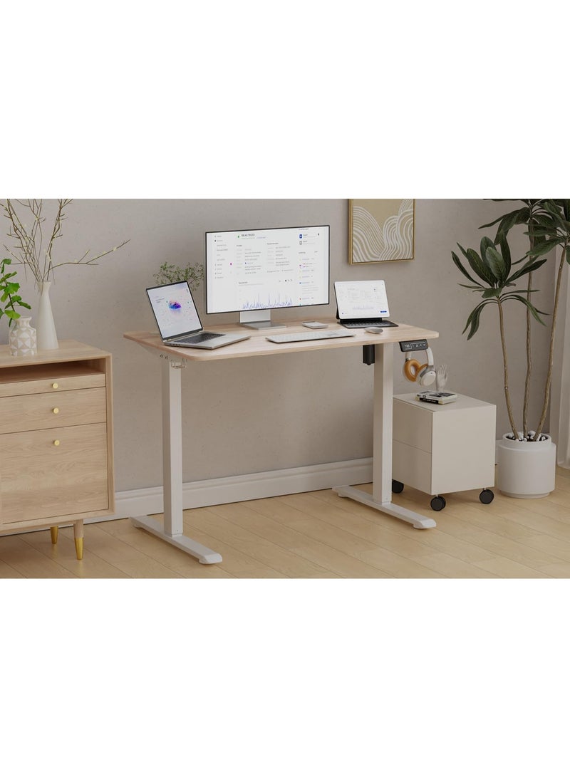Anovara Anovara Desk 100cm Standing Desk Height Adjustable Desk Gaming Desk Office Desk Stand Up Computer Desk (Beige, 100cm)  - Image 2