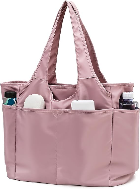 Voroly Tote Bag Women Casual Handbag Shoulder Bag Purses with Zipper and Pockets for Work School Gym Travel Shopping (PINK) - Image 1
