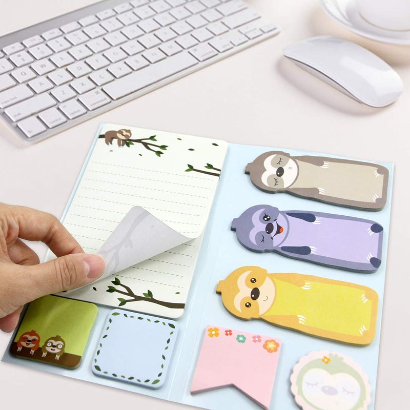 Fancy Land Sloth Sticky Notes Set Sticky Notepads 240 Sheets Book Notes for Sloth Lovers Kids Office School Friends Teacher Gifts Lazy Day Small Gifts - Image 4