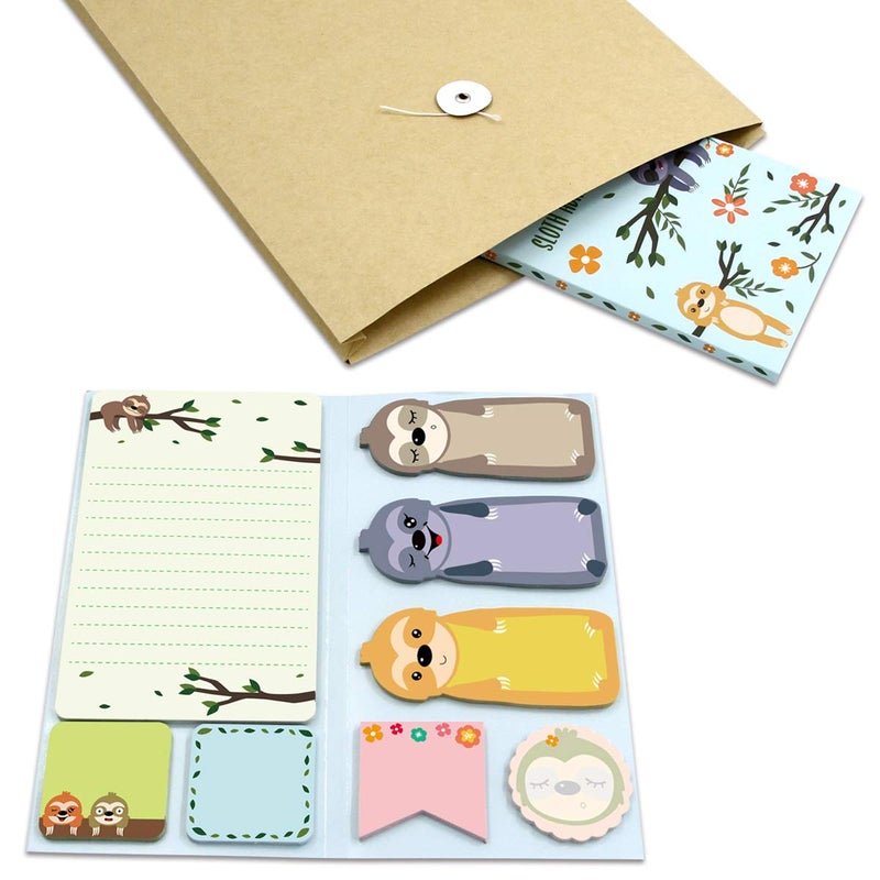 Fancy Land Sloth Sticky Notes Set Sticky Notepads 240 Sheets Book Notes for Sloth Lovers Kids Office School Friends Teacher Gifts Lazy Day Small Gifts - Image 2