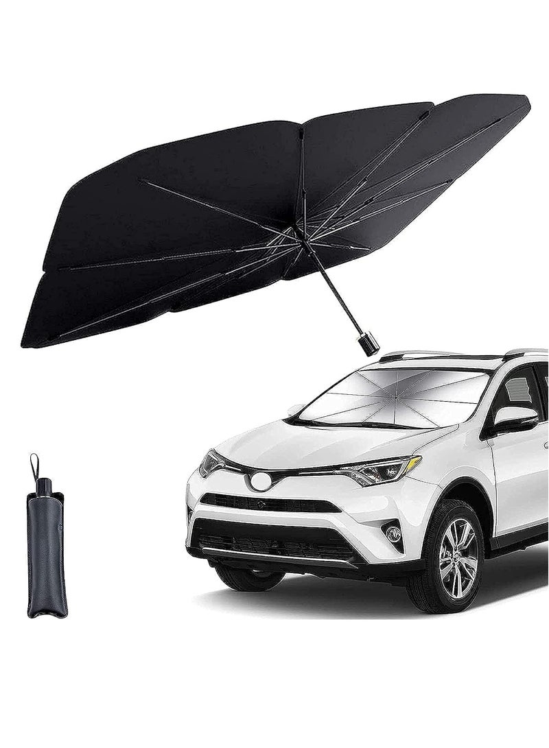 Altheqa Car Windshield Sun Shade UV Rays and Heat Sun Visor Protector Foldable Reflector Umbrella brella Shield (Small) - Image 1