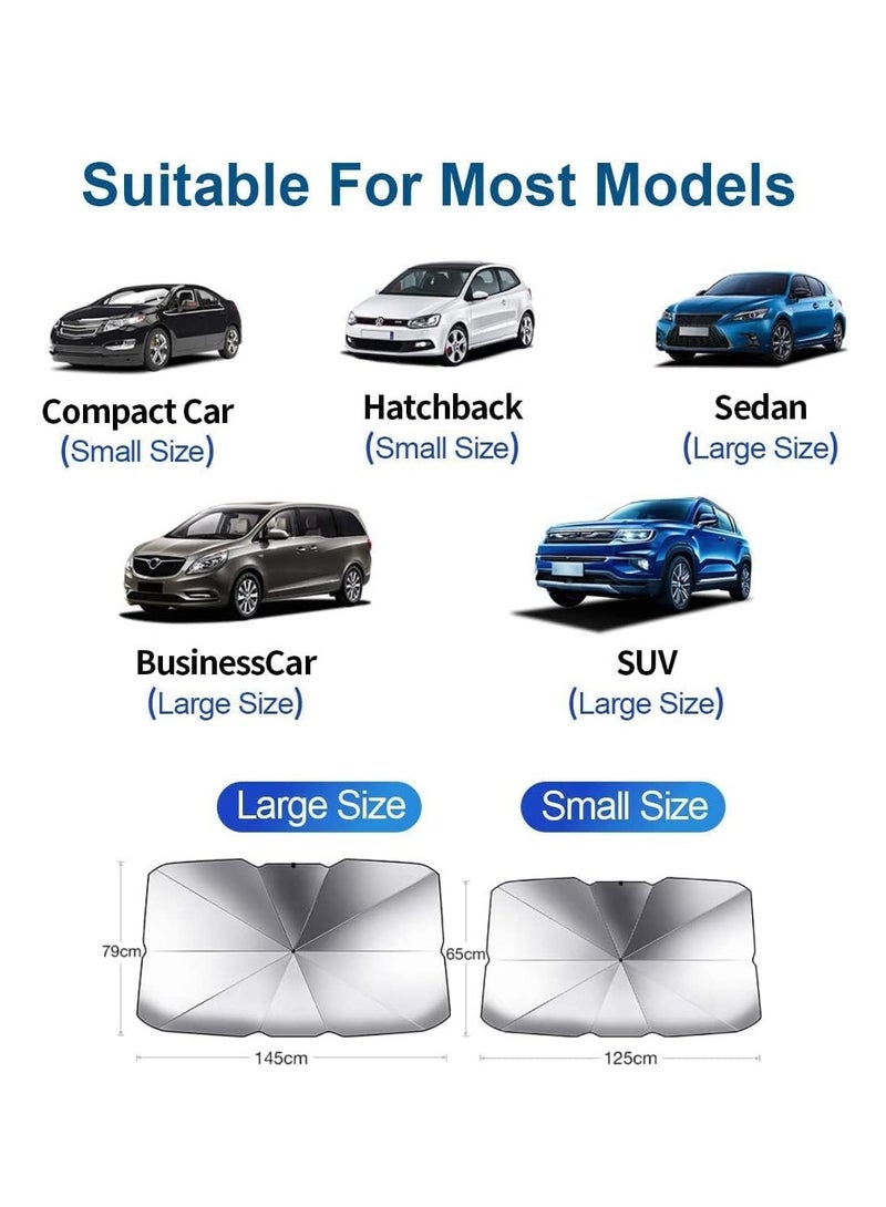 Altheqa Car Windshield Sun Shade UV Rays and Heat Sun Visor Protector Foldable Reflector Umbrella brella Shield (Small) - Image 2