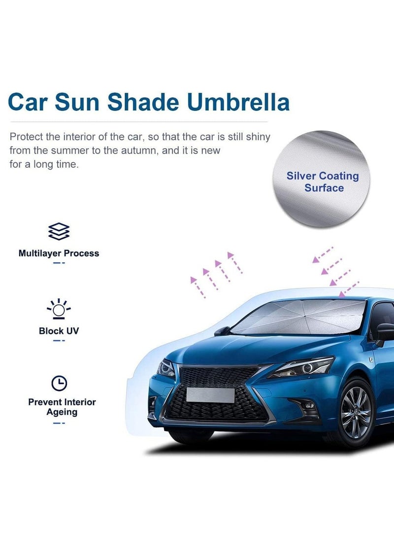 Altheqa Car Windshield Sun Shade UV Rays and Heat Sun Visor Protector Foldable Reflector Umbrella brella Shield (Small) - Image 3