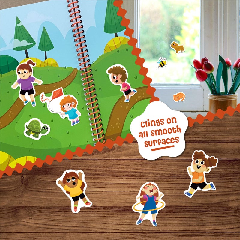 DINO MINI Stick4Ever Jelly Sticker Book - for Kids - Waterproof, Easy to Clean Reusable Sticker Book for Toddlers- Reusable Road Trip Activities for Kids - Stocking Stuffers for Toddlers (Park) - Image 2