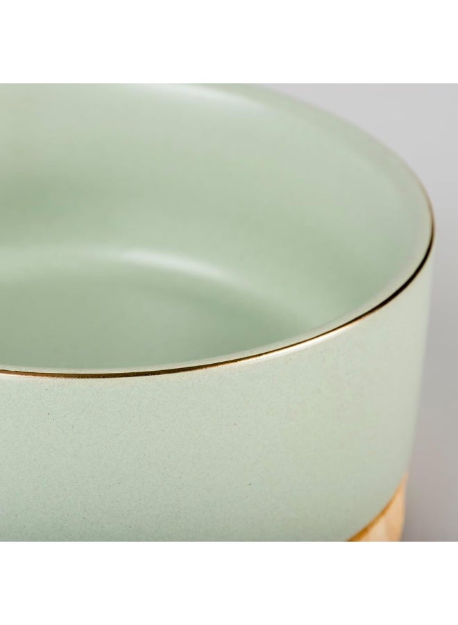 Duvo + Duvo+ Stone Timber Pet Feeding Bowl 450ml Green 12.5x12.5x6cm - Image 3