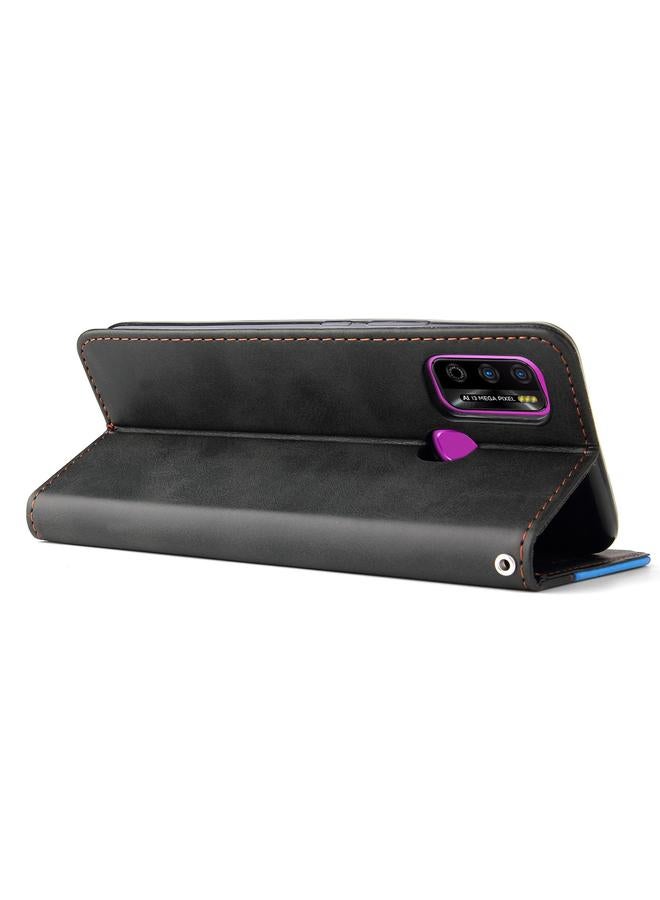 Zaboon Case For Infinix Hot 9 Play Business Stitching-Color Horizontal Flip PU Leather Case with Holder & Card Slots & Photo Frame - Image 4