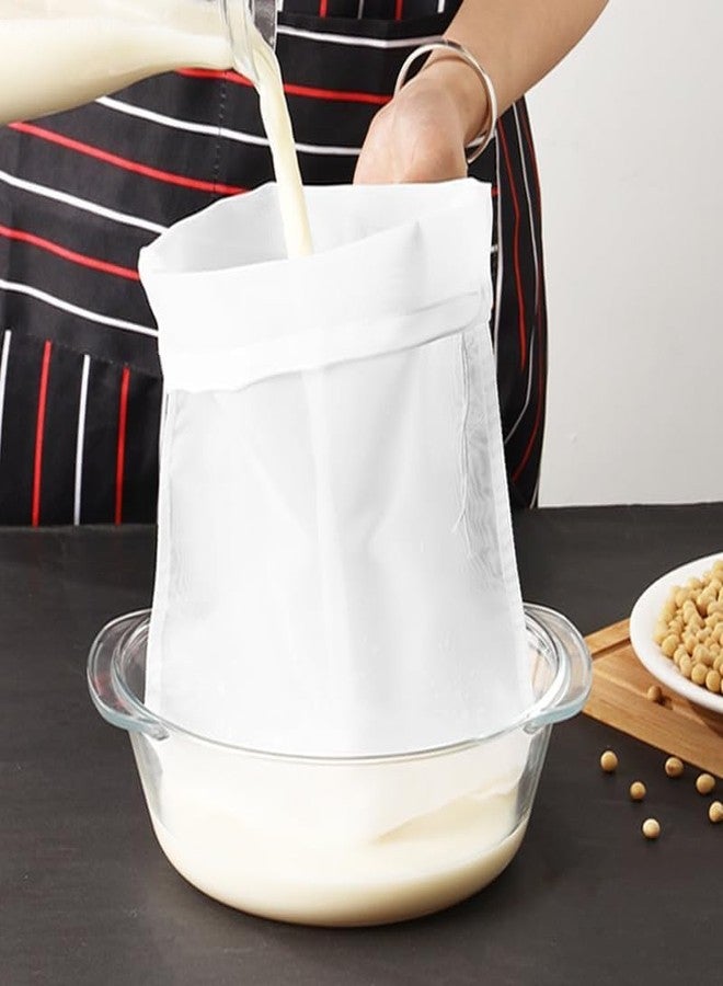 Bwexxt 5Pcs White Nylon Straining Bag - Fine Mesh - Homebrew Beer Wine Cider Dry Hop Beer Brewing Filters and Straining for Cooking, Baking, Juicing, and Cheese Making,Wine Making(6 x 7.8 inch) - Image 2