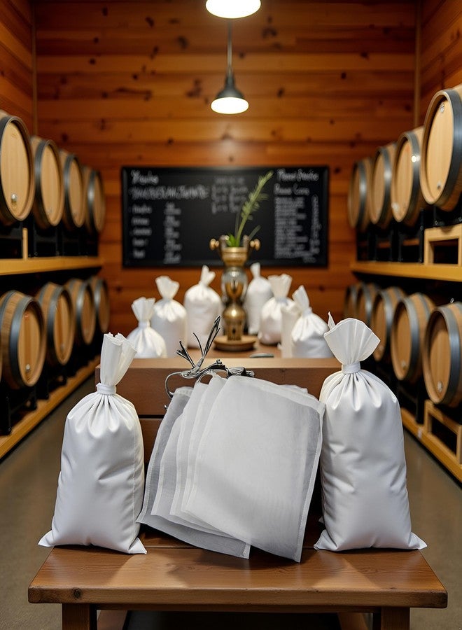 Bwexxt 5Pcs White Nylon Straining Bag - Fine Mesh - Homebrew Beer Wine Cider Dry Hop Beer Brewing Filters and Straining for Cooking, Baking, Juicing, and Cheese Making,Wine Making(6 x 7.8 inch) - Image 4