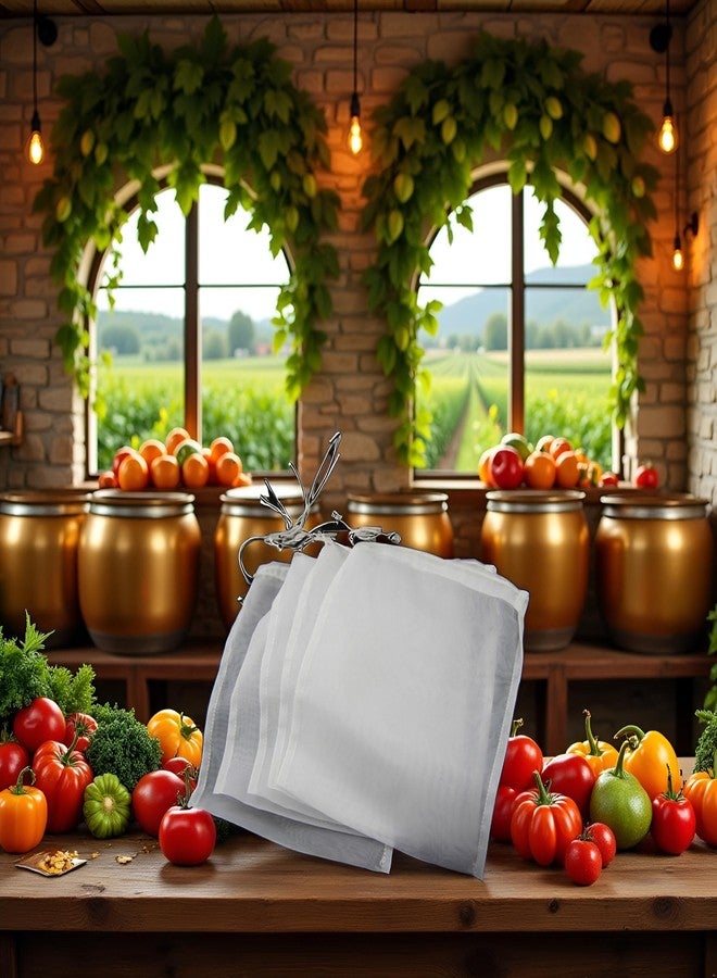 Bwexxt 5Pcs White Nylon Straining Bag - Fine Mesh - Homebrew Beer Wine Cider Dry Hop Beer Brewing Filters and Straining for Cooking, Baking, Juicing, and Cheese Making,Wine Making(6 x 7.8 inch) - Image 5