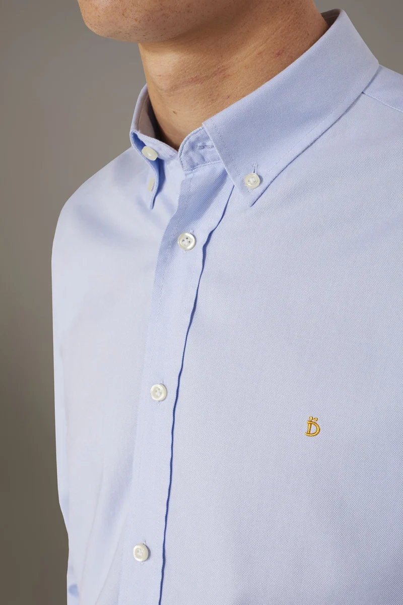 Doppelganger Blue Washed shirt button down collar comfrot - Sky for Men | Best Price UAE