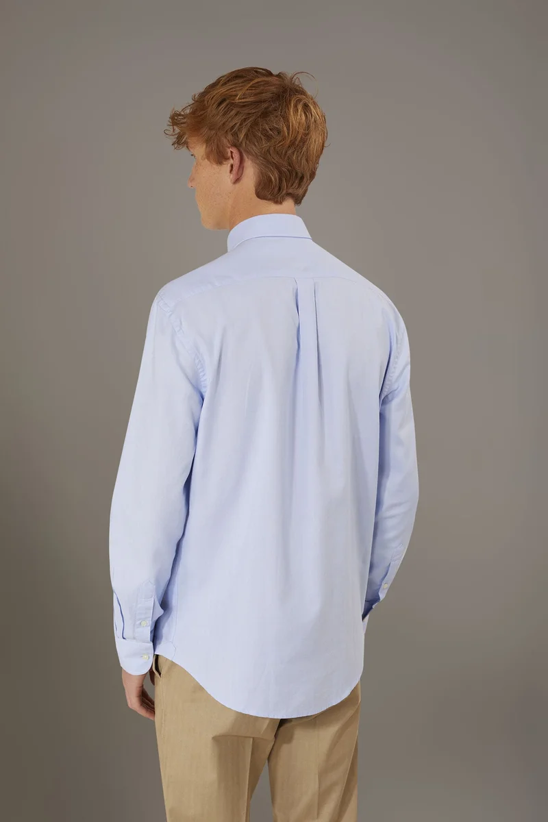 Doppelganger Blue Washed shirt button down collar comfrot - Sky for Men | Best Price UAE