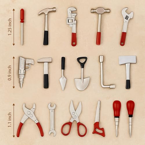 GALAOMA 17PCS 1:12 Miniature Doll House Tools Metal Home Repair Multi-Tool Model Set Fun for Party Dollhouse Decoration Accessories Mini Yard Supplies Creative Pretend Toy (Tool) - Image 5