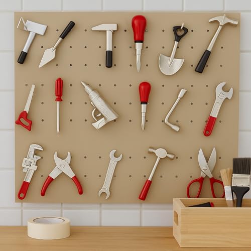 GALAOMA 17PCS 1:12 Miniature Doll House Tools Metal Home Repair Multi-Tool Model Set Fun for Party Dollhouse Decoration Accessories Mini Yard Supplies Creative Pretend Toy (Tool) - Image 3