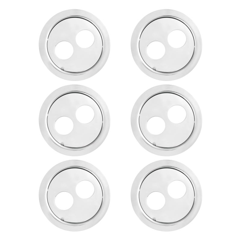 NEW WARE (Pack of 6) Round Stainless Steel Bathroom Jali/Trap Floor Drain with Double Hole Jali - Chrome Finish - Image 1