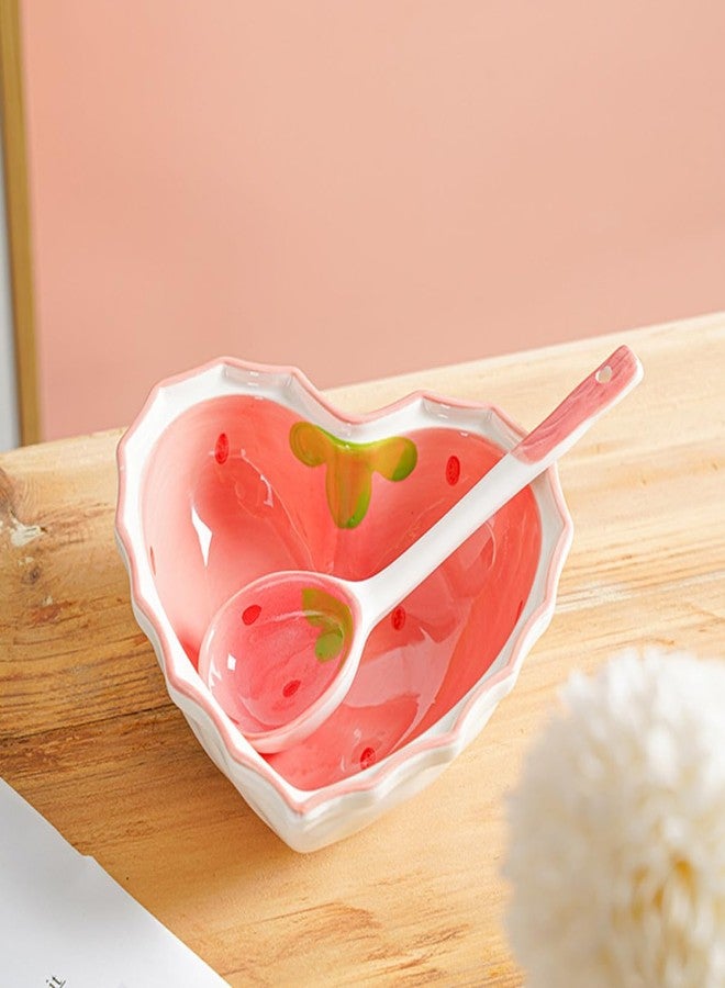 STOBAZA 2Pcs Ceramic Dessert Spoons Fruit Pattern Soup Spoons with Hanging Hook 6.49 Inch for Ice Cream and Household Tableware - Image 4