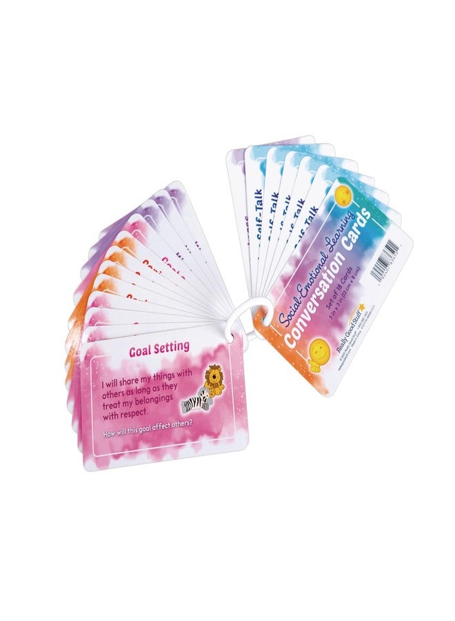 Really Good Stuff Social-Emotional Learning Conversation Cards for The Classroom or Home-Help Kids Discuss Emotions with Strategies & Activities - Image 1