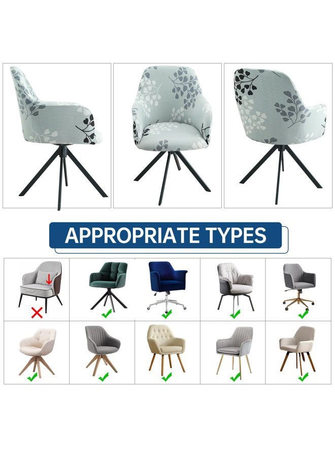 Iauddy Swivel Armchair Accent Dining Chair Cover for Office, Stretch Mid-Back Office Desk Chair Sliopcover Leisure Arm Chair Protector with arms for Living Room - Image 4