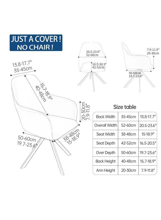 Iauddy Swivel Armchair Accent Dining Chair Cover for Office, Stretch Mid-Back Office Desk Chair Sliopcover Leisure Arm Chair Protector with arms for Living Room - Image 2