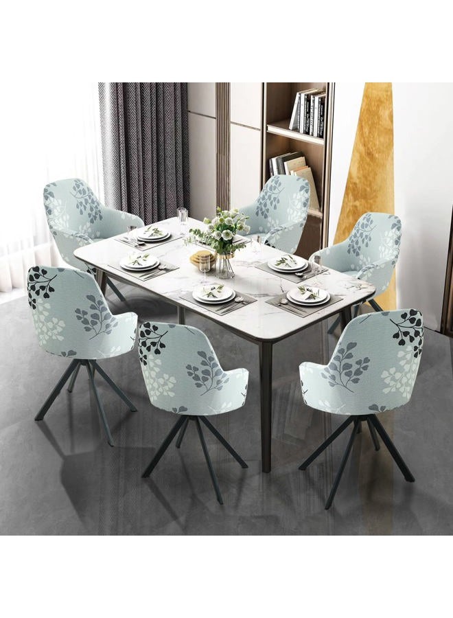 Iauddy Swivel Armchair Accent Dining Chair Cover for Office, Stretch Mid-Back Office Desk Chair Sliopcover Leisure Arm Chair Protector with arms for Living Room - Image 5