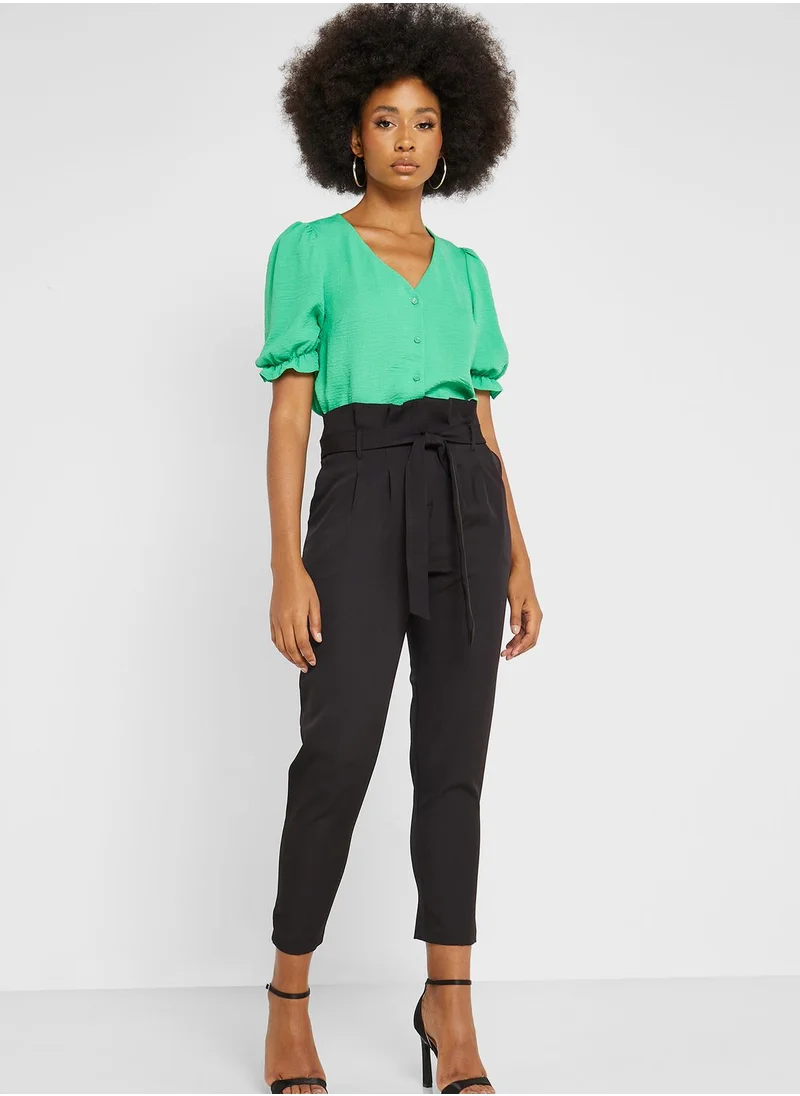 NEW LOOK High Waist Tie Detail Pants