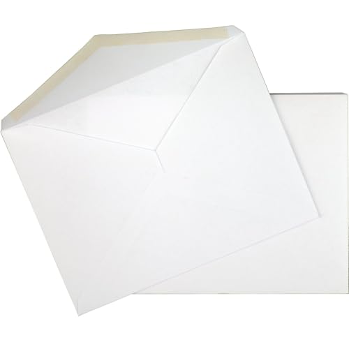 Mead A2 Invitation Envelopes, 4-3/8" x 5-3/4", Gummed Closure, White Woven Premium 24-lb Paper Mailing Envelopes, 100 Count (CO198) - Image 5