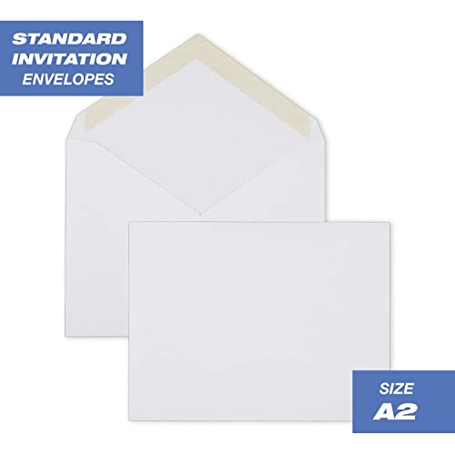 Mead A2 Invitation Envelopes, 4-3/8" x 5-3/4", Gummed Closure, White Woven Premium 24-lb Paper Mailing Envelopes, 100 Count (CO198) - Image 2