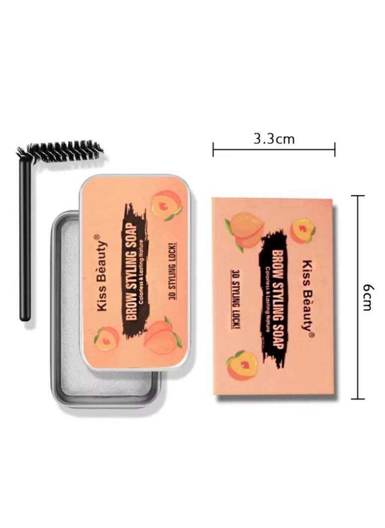 Kiss Beauty - Peach Eyebrow Gel, Colorless Transparent Refreshing Eyebrow Wax, Long-lasting Natural Eyebrow Styling Soap - Image 1