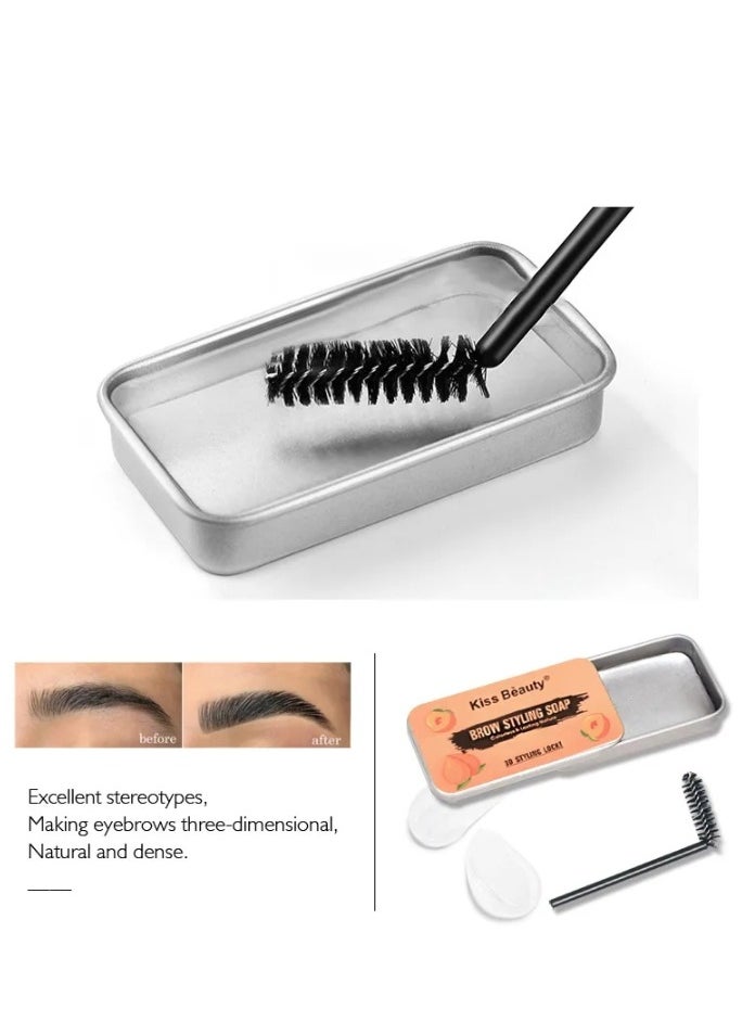 Kiss Beauty - Peach Eyebrow Gel, Colorless Transparent Refreshing Eyebrow Wax, Long-lasting Natural Eyebrow Styling Soap - Image 1