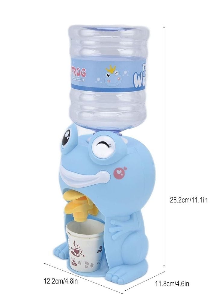 بريميم لعبة موزع مياه على شكل ضفدع للأطفال - حامل زجاجة مياه شرب كرتوني أزرق، لعبة ترطيب ممتعة وسهلة الاستخدام للأطفال - Image 4