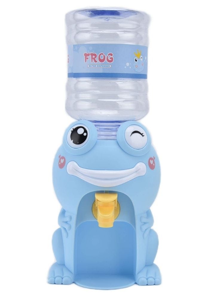 بريميم لعبة موزع مياه على شكل ضفدع للأطفال - حامل زجاجة مياه شرب كرتوني أزرق، لعبة ترطيب ممتعة وسهلة الاستخدام للأطفال - Image 1