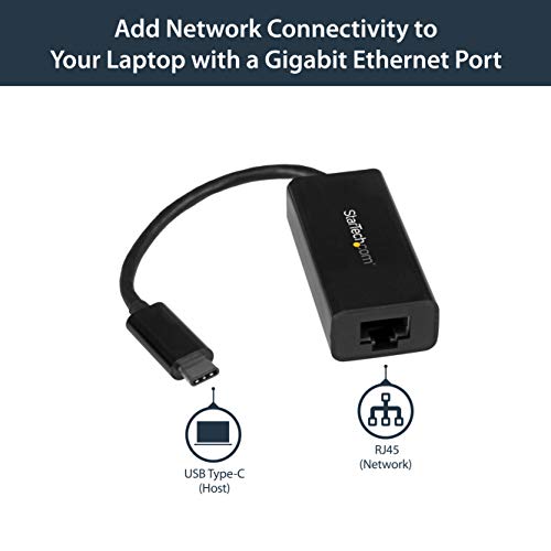 StarTech.com USB-C to Gigabit Ethernet Adapter, Thunderbolt 3 /4 Compatible, RJ45 LAN Network Converter, Windows & Mac - Image 2