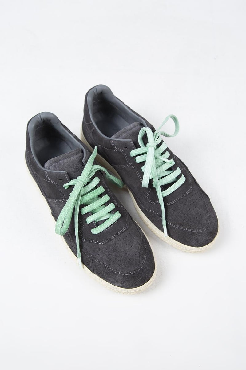 Krahe Zeus Men's Genuine Leather Hand-Painted Anthracite Sneakers with Laces and Two Spare Laces - Image 3