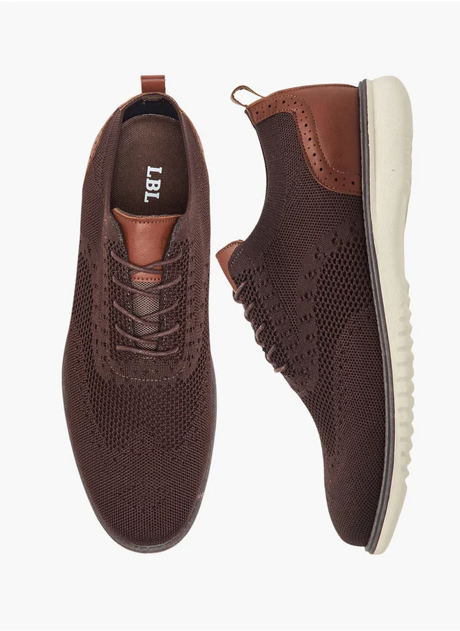 ال بي ال من شو اكسبرس Men's Mesh Detail Lace-Up Sneakers