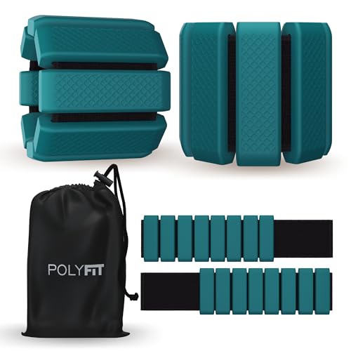 Polyfit Wrist & Ankle Weights - 1 Pair - Wearable Ankle Weights for Women and Men - Wearable Bracelet for Exercise, Yoga, Walking, Running, Dance, Barre, Pilates, Cardio, Aerobics - Teal - Image 1