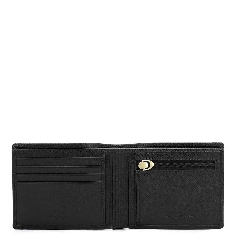 Da Milano Black Bifold Leather Mens Wallet