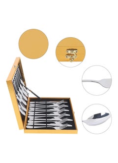 Healife Cutlery Set, 24 Piece Stainless Steel Cutlery Set for 6 People, Silver Western Cutlery Set Knife Fork Spoon, Suitable for Family Travel  - Image 1