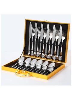 Healife Cutlery Set, 24 Piece Stainless Steel Cutlery Set for 6 People, Silver Western Cutlery Set Knife Fork Spoon, Suitable for Family Travel  - Image 4
