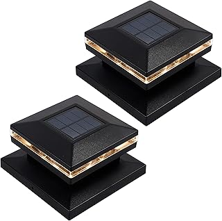 Maggift MAGGIFT 15 Lumen Solar Post Lights, Outdoor Post Cap Light for Fence Deck or Patio, Solar Powered Caps, Warm White High  - Image 1