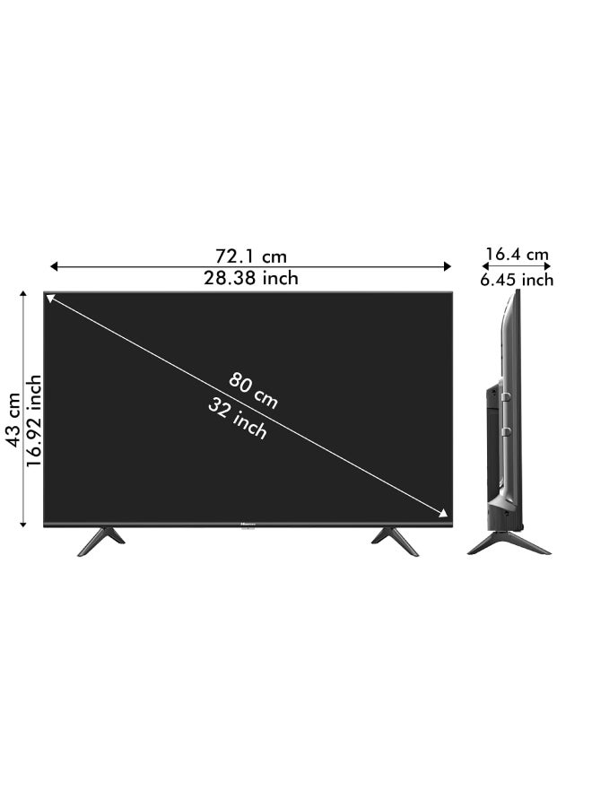 Hisense 32 Inch HD Smart TV, with Natural Colour Enhancer, DTS Virtual X, VIDAA U5 OS, Youtube, Netflix, Freeview Play  & WiFi (2021 NEW) 32A4G Black - Image 3