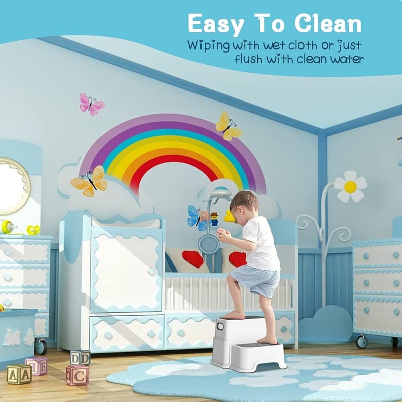 AJVV Step Stools for Kids, 2 Step Stool with Anti-Slip Surface and Rubber Bottom, Toddler Step Stool Poop Stool for Toilet Potty Training, Bathroom, Kitchen (Include 2 Ducks) - Image 5