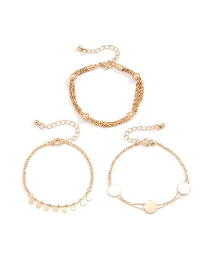 Women's Vintage Euro American Style Layered Bracelet Set - Amazon Bestselling Cross-Border Bead & Sequin Geometric Tassel Jewelry, Removable Stackable Versatile Alloy Bracelets, TikTok/Instagram Viral Hypoallergenic Design for Daily Commute, Dating, Parties & Holiday Gifting, Sleek Fashionable Elegant Multi-Chain Bracelet Collection - Image 3