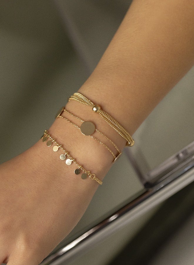 Women's Vintage Euro American Style Layered Bracelet Set - Amazon Bestselling Cross-Border Bead & Sequin Geometric Tassel Jewelry, Removable Stackable Versatile Alloy Bracelets, TikTok/Instagram Viral Hypoallergenic Design for Daily Commute, Dating, Parties & Holiday Gifting, Sleek Fashionable Elegant Multi-Chain Bracelet Collection - Image 4