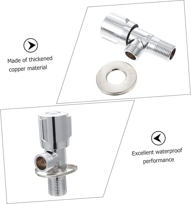 صمامات الزاوية النحاسية سميكة صمامات سخان الماء الساخن البارد متينة سهلة التركيب تصميم مقاوم للتسرب - Image 4