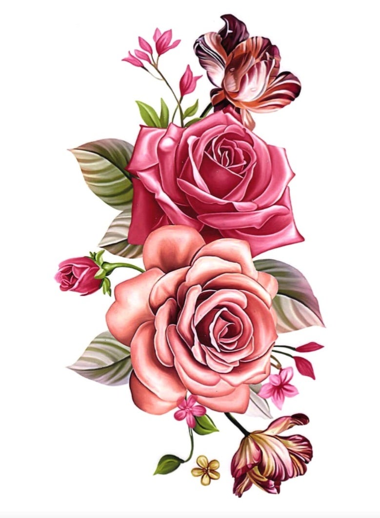 شي إن تاتو ورد مؤقت تصميم ورود واقعي سهل الاستخدام ويثبت لفترة طويلة - Image 1