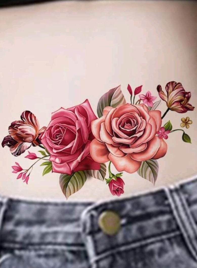 شي إن تاتو ورد مؤقت تصميم ورود واقعي سهل الاستخدام ويثبت لفترة طويلة - Image 2