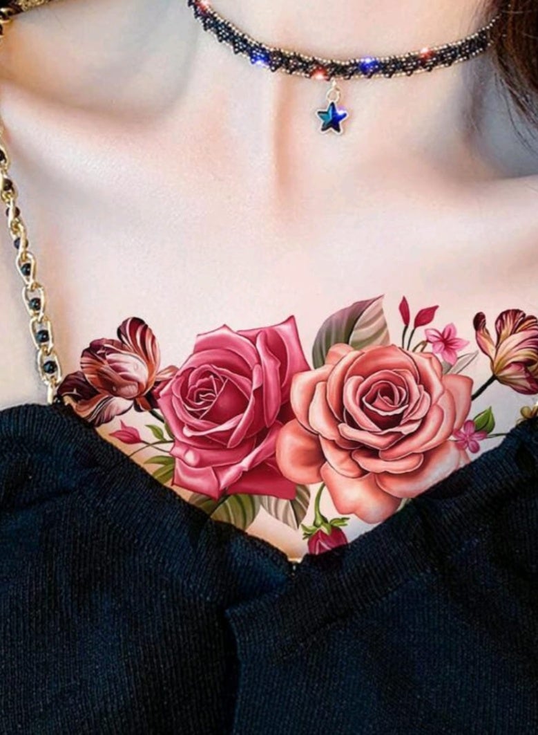 شي إن تاتو ورد مؤقت تصميم ورود واقعي سهل الاستخدام ويثبت لفترة طويلة - Image 3