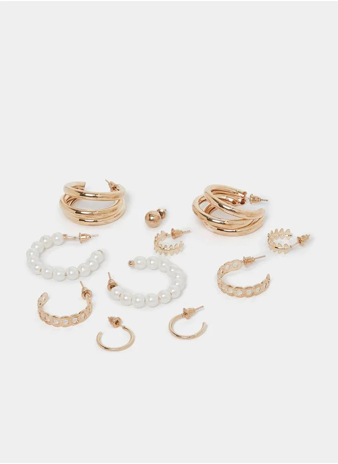 ستايلي Set of 6 - Assorted Hoop & Stud Earrings